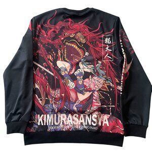Japanese Sukajan Long Sleeves Shirt Size XXL Kimurasansya Graphic Print Sumurai